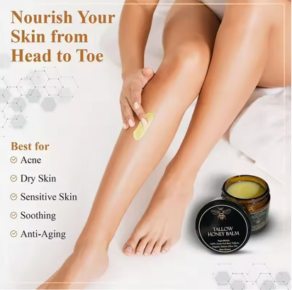 Organic Grass-Fed Beef Tallow Balm with Raw Honey